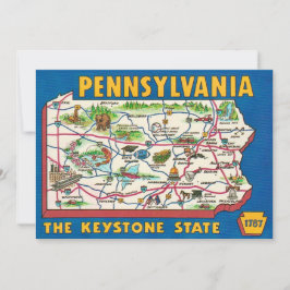 Pennsylvania Kaart 5x7 Ansichtkaart