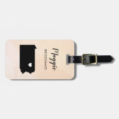 Pennsylvania Kaart Bagagelabel, Huwelijksfeest Bagagelabel (Voorkant horizontaal)