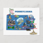 Pennsylvania-kaart Briefkaart (Voorkant)