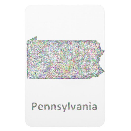 Pennsylvania-kaart Magneet (Verticaal)