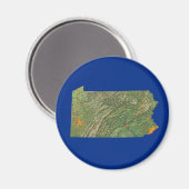 Pennsylvania Kaart Magnet (Voorkant / Achterkant)