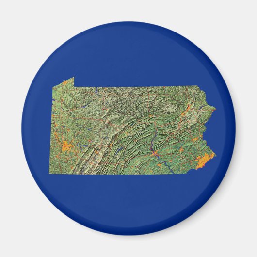 Pennsylvania Kaart Magnet (Voorkant)