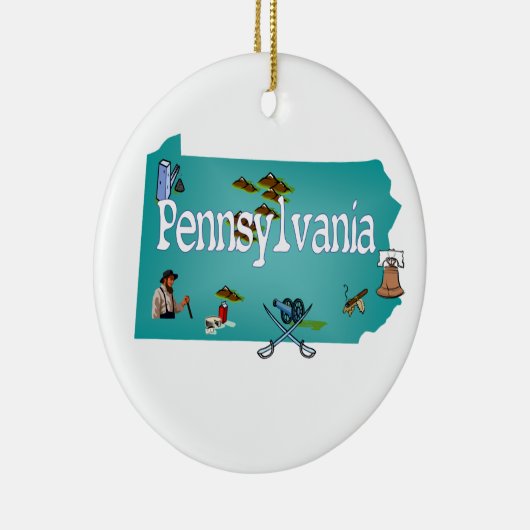 Pennsylvania kerstboomversiering keramisch ornament (Rechts)