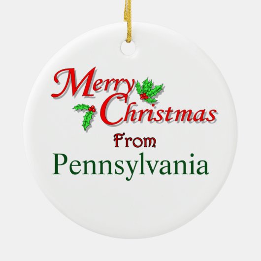 Pennsylvania kerstboomversiering keramisch ornament (Achterkant)