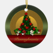 Pennsylvania kerstboomversiering keramisch ornament (Voorkant)