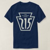 Pennsylvania Keystone Netnummer 215 Tan T-shirt (Design voorkant)