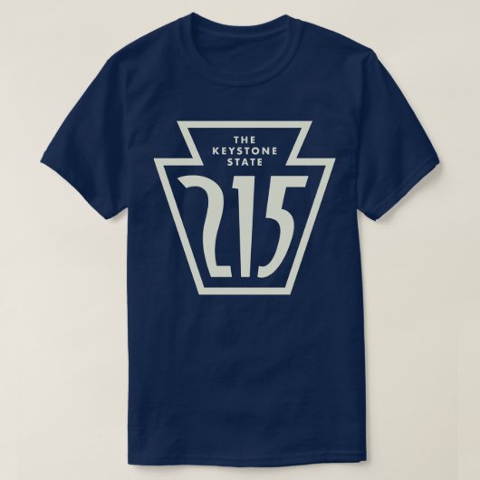Pennsylvania Keystone Netnummer 215 Tan T-shirt (Design voorkant)