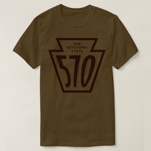 Pennsylvania Keystone Netnummer 570 Bruin T-shirt (Design voorkant)