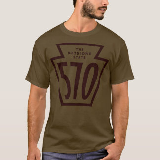 Pennsylvania Keystone Netnummer 570 Bruin T-shirt