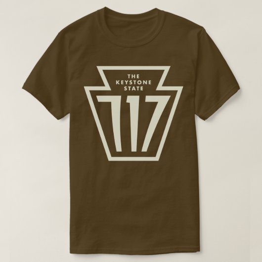 Pennsylvania Keystone Netnummer 717 Tan T-shirt (Design voorkant)