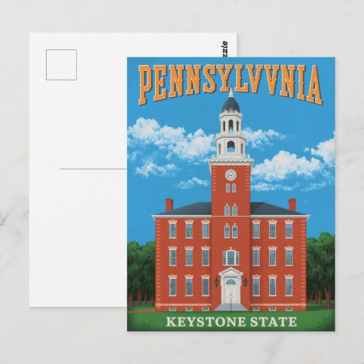 Pennsylvania Keystone State Briefkaart (Voorkant / Achterkant)