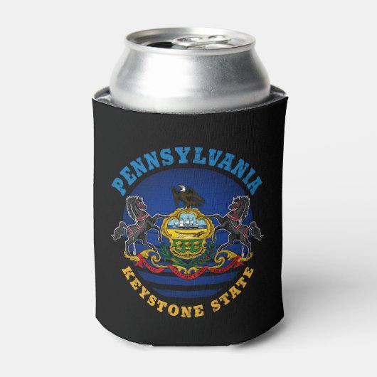 PENNSYLVANIA KEYSTONE STATE FLAG BLIKJESKOELER (Blikje Voorkant)