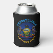 PENNSYLVANIA KEYSTONE STATE FLAG BLIKJESKOELER (Blikje Achterkant)
