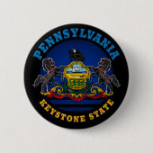 PENNSYLVANIA KEYSTONE STATE FLAG RONDE BUTTON 5,7 CM (Voorkant)