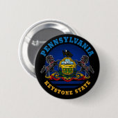 PENNSYLVANIA KEYSTONE STATE FLAG RONDE BUTTON 5,7 CM (Voorkant /achterkant)