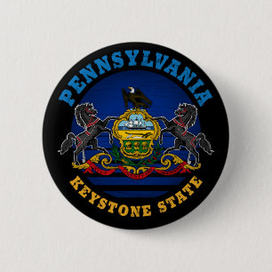 PENNSYLVANIA KEYSTONE STATE FLAG RONDE BUTTON 5,7 CM