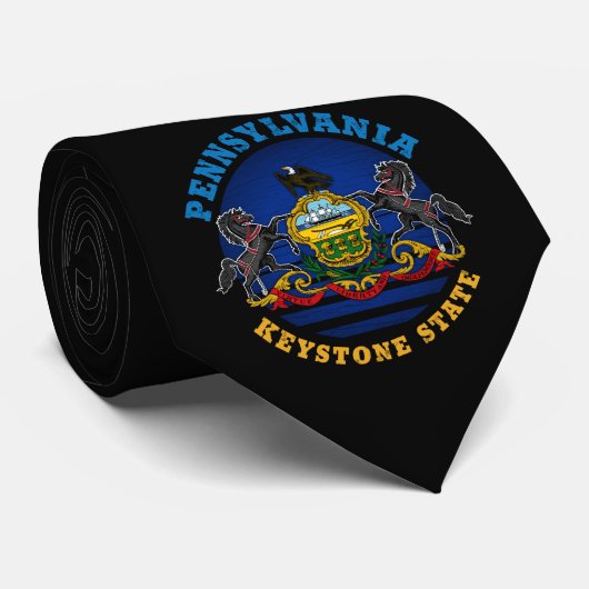 PENNSYLVANIA KEYSTONE STATE FLAG STROPDAS (Opgerold)