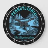 Pennsylvania Keystone State Overdekte Brug Grote Klok (Voorkant)