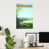 Pennsylvania Keystone State Retro Reisposter Poster (Thuiskantoor)