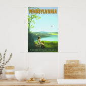 Pennsylvania Keystone State Retro Reisposter Poster (Keuken)