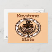 Pennsylvania Keystone State Seal Briefkaart (Voorkant / Achterkant)