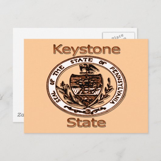 Pennsylvania Keystone State Seal Briefkaart (Voorkant / Achterkant)