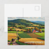 Pennsylvania Lancaster County Reizen Briefkaart (Voorkant / Achterkant)
