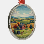 Pennsylvania Lancaster County Travel Metalen Ornament (Rechts)