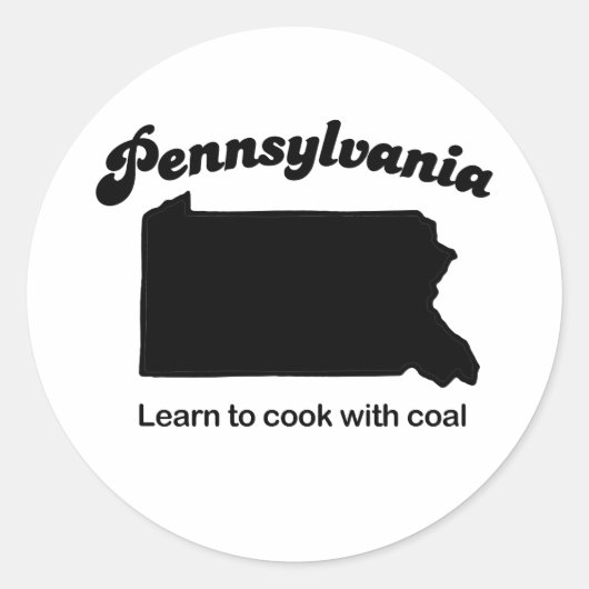 Pennsylvania - Leer koken Ronde Sticker (Voorkant)