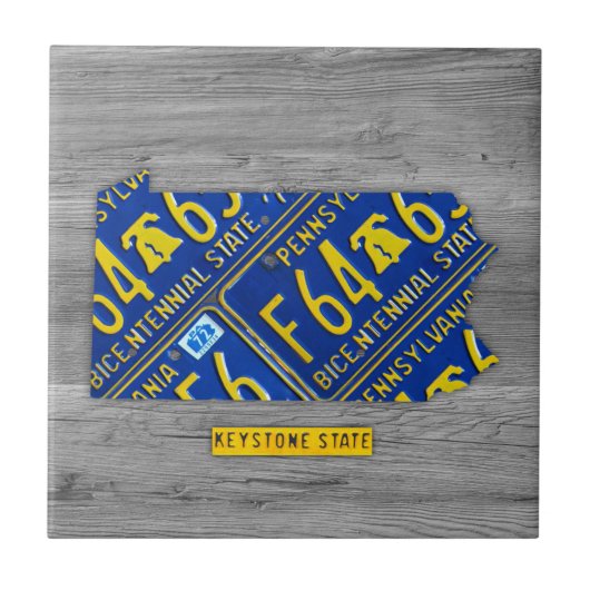 Pennsylvania License Bord Kaart keramische teile Tegeltje (Voorkant)