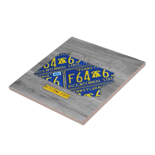 Pennsylvania License Bord Kaart keramische teile Tegeltje (Zijkant)