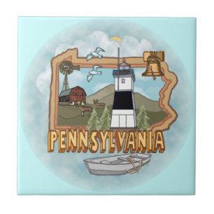 Pennsylvania Lighthouse Ceramic Tegel Tegeltje