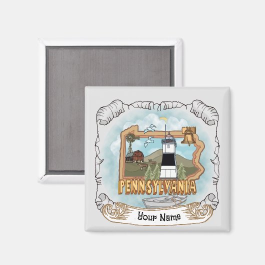Pennsylvania Lighthouse Magneet (Voorkant / Achterkant)