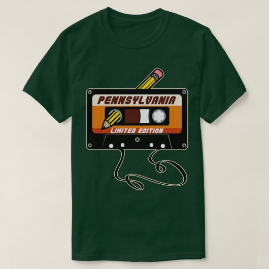 Pennsylvania Limited Edition Cassettebandje Vintag T-shirt (Design voorkant)