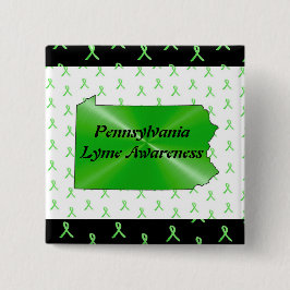 Pennsylvania Lyme-ziekte bewustzijnsknop Vierkante Button 5,1 Cm