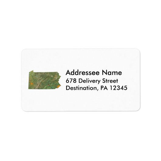 Pennsylvania Map Address Label (Voorkant)