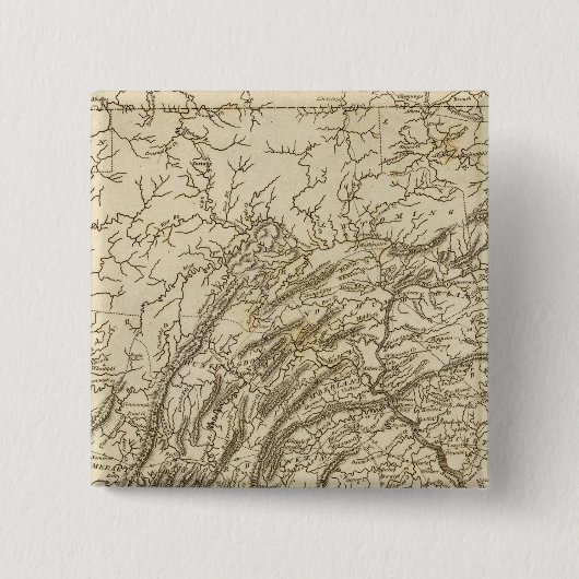 Pennsylvania Map door Arrowsmith Vierkante Button 5,1 Cm (Voorkant)
