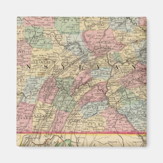 Pennsylvania Map door Mitchell Magneet (Voorkant)