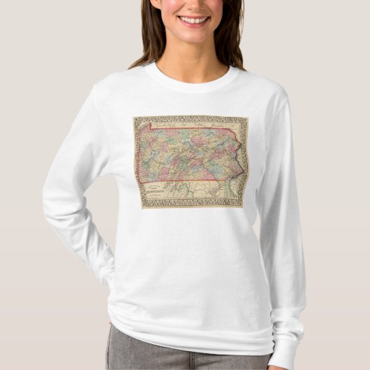 Pennsylvania Map door Mitchell T-shirt (Voorkant)
