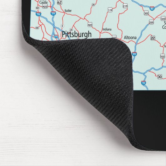 Pennsylvania Map Mousepad Muismat (Hoek)