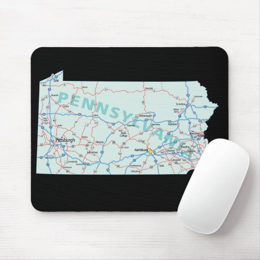 Pennsylvania Map Mousepad Muismat (Met muis)