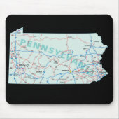 Pennsylvania Map Mousepad Muismat (Voorkant)