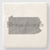 Pennsylvania Map Shaped  Gray Chalkboard Stenen Onderzetter (Voorkant)
