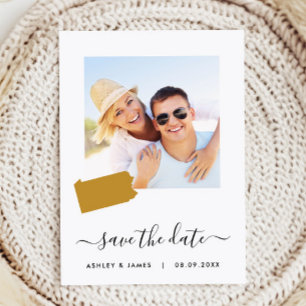 Pennsylvania Map Wedding Save the Date Kaart