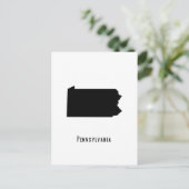 Pennsylvania Map - Zwart-wit Modern Briefkaart (Staand voorkant)