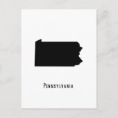 Pennsylvania Map - Zwart-wit Modern Briefkaart (Voorkant)