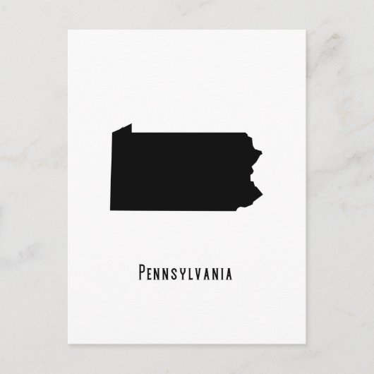 Pennsylvania Map - Zwart-wit Modern Briefkaart (Voorkant)