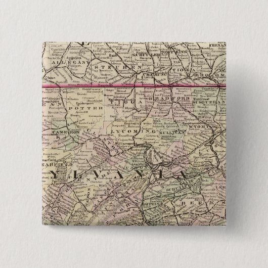 Pennsylvania, Maryland, New Jersey, Delaware Vierkante Button 5,1 Cm (Voorkant)