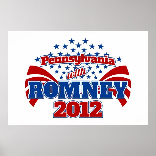 Pennsylvania met Romney 2012 Poster (Voorkant)