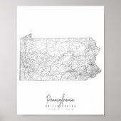 Pennsylvania Minimal Street Map Poster (Voorkant)